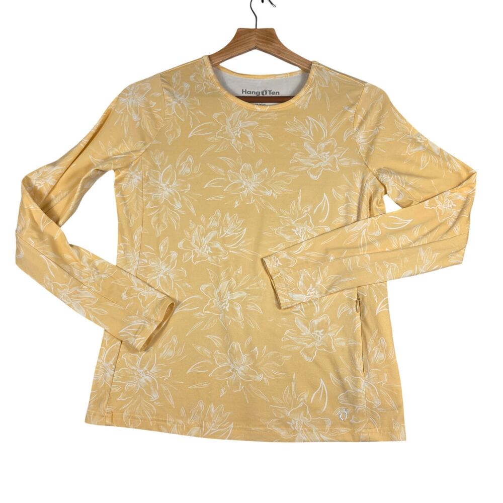 Hang Ten Yellow Floral Long Sleeve Sun Shirt